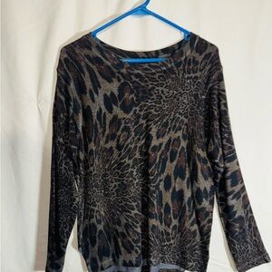 Nally & Millie Animal Print Long Sleeve Top